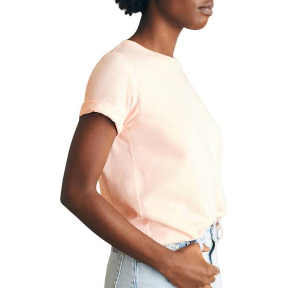 NEW FAHERTY sunwashed crew tee in peach whip - Picture 2 of 3